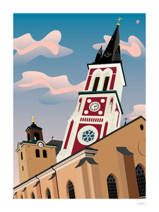 Poster 30x40 cm Kristine kyrka & Sofiekyrkan